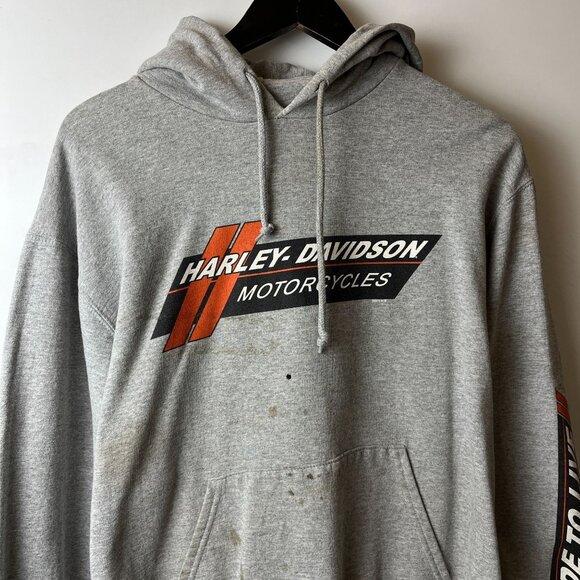 Harley Davidson Fort Wayne Indiana Hoodie Adult Gray Large Graphic - Picture 5 of 16
